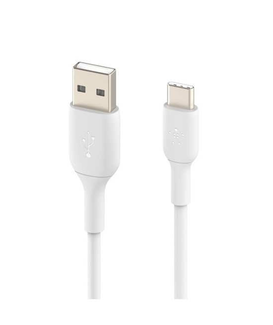 Belkin USB-A - Type-C 1 Metre Beyaz Data & Hızlı Şarj Kablosu - 15W BoostCharge, 0.48 Gbps Veri Hızı, (CAB001BT1MWH)
