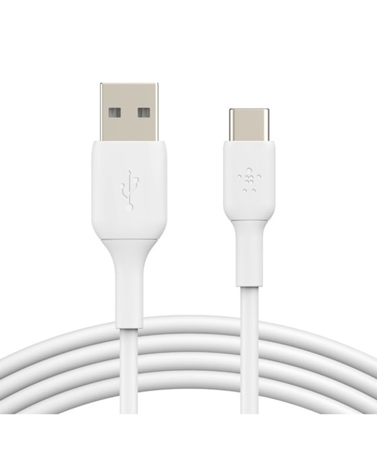 Belkin USB-A - Type-C 1 Metre Beyaz Data & Hızlı Şarj Kablosu - 15W BoostCharge, 0.48 Gbps Veri Hızı, (CAB001BT1MWH)