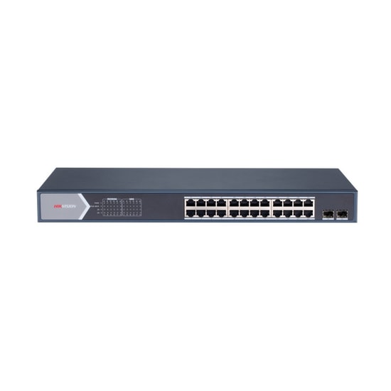 Hikvision DS-3E1526P-SI Smart PoE Switch - 24 Port Gigabit PoE, 2 SFP Uplink, L2 Yönetilebilir, Rackmount, 370W PoE