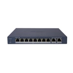 Hikvision DS-3E1310P-EI/M Smart POE Switch - 8 Port PoE, 2 Gigabit Uplink, 60W PoE Bütçe, Akıllı Yönetim, 300 Metre PoE