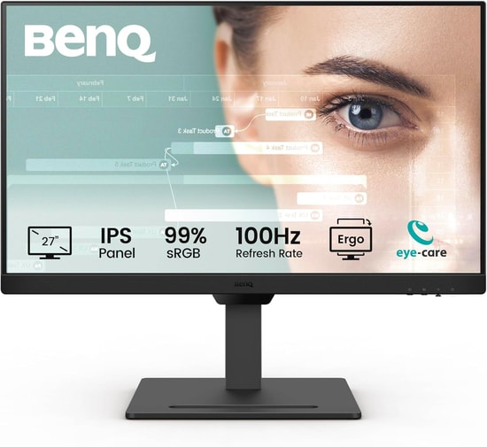 BenQ GW2790T 27" Full HD 100Hz 5ms IPS Eye Care Monitör - 1920x1080, 300cd, HDMI, DP, Pivot, USB-C 18W PD, Işık Sensörü