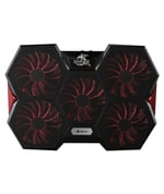Dexim DNA004 Siyah Gaming Notebook Soğutucu - 5 Fanlı, LED'li, 1400 RPM, 17'' Altı Uyumlu, 2 USB Portlu, Metal Izgara