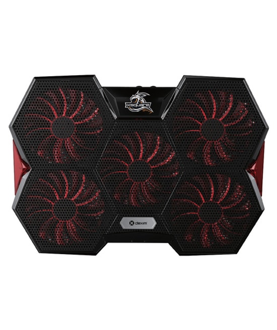 Dexim DNA004 Siyah Gaming Notebook Soğutucu - 5 Fanlı, LED'li, 1400 RPM, 17'' Altı Uyumlu, 2 USB Portlu, Metal Izgara