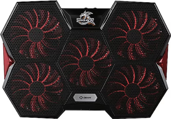 Dexim DNA004 Siyah Gaming Notebook Soğutucu - 5 Fanlı, LED'li, 1400 RPM, 17'' Altı Uyumlu, 2 USB Portlu, Metal Izgara