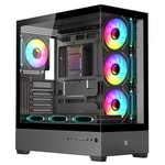 Frisby FC-9560G NOVA-X 650W 80+ ARGB Siyah Mid Tower Kasa - 7 Fan, E-ATX, Temperli Cam, USB 3.0, Type-C