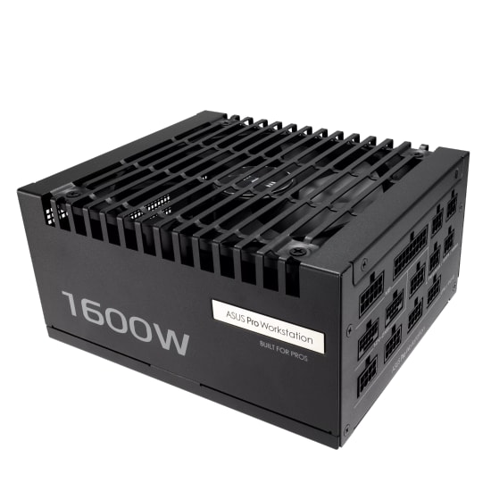 ASUS Pro WS 1600P ATX 3.1 PCIe 5.1 1600W Platinum PSU - Çift Ekran Kartı Desteği, AI İşlerine Uygun, Çift Rulmanlı Fan