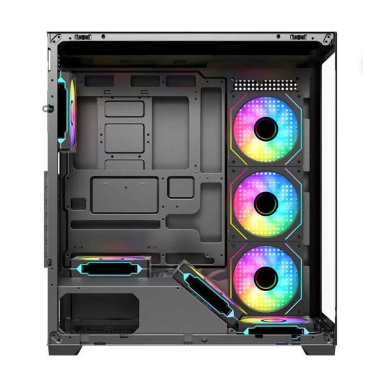 Frisby FC-9565G Dominator 650W 80+ ARGB Siyah Mid Tower Kasa - 7 Fan, E-ATX,  Temperli Cam, USB 3.0, Type-C
