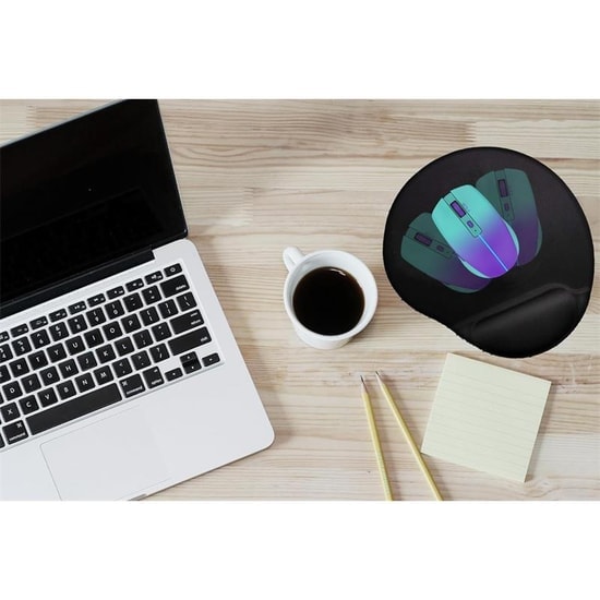 Inca IMPS-009 Bilek Destekli Silikon Mouse Pad - 250x220x3mm, Kaydırmaz Taban, Ergonomik Tasarım, Siyah Yüzey