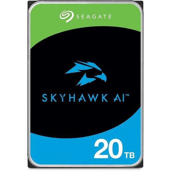 Seagate SkyHawk AI 20TB Güvenlik Diski (ST20000VE003) - 3.5", 7200RPM, 512MB Önbellek, 7/24 Kayıt, 5 Yıl Garanti