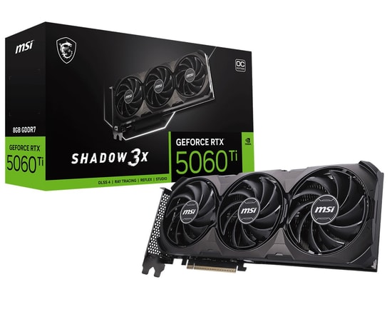 MSI GeForce RTX 5060 Ti Shadow 3X OC Classic 8GB GDDR7 Ekran Kartı - 128 Bit, DX12, 3xDP, HDMI, PCIe 5.0, Ray Tracing