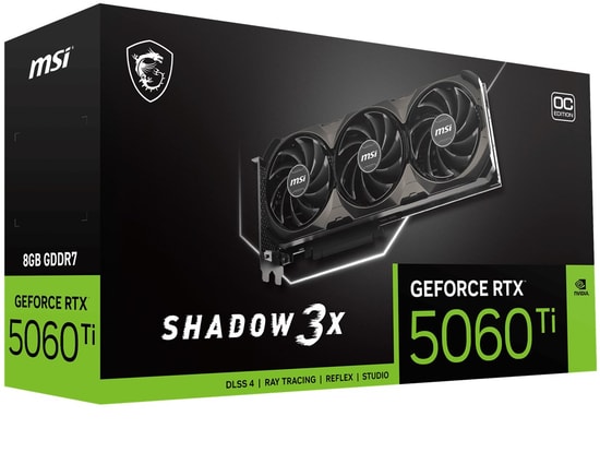 MSI GeForce RTX 5060 Ti Shadow 3X OC Classic 8GB GDDR7 Ekran Kartı - 128 Bit, DX12, 3xDP, HDMI, PCIe 5.0, Ray Tracing