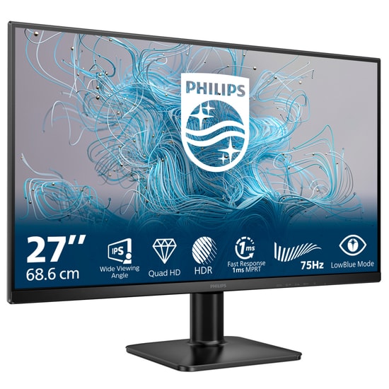 Philips 27E2N1500L/01 27" IPS 2K QHD 75Hz 4ms Monitör - 2560x1440, HDMI, DisplayPort, VESA, Flicker-Free, Adaptive Sync