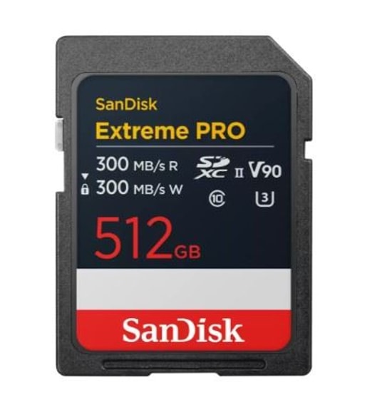 SanDisk Extreme Pro 512GB SDXC UHS-II V90 Hafıza Kartı - 300MB/s Okuma/Yazma, 8K UHD Video (SDSDXDM-512G-GN4IN)