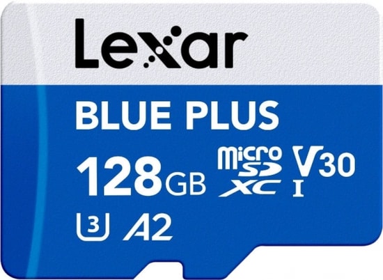 Lexar Blue Plus 128GB MicroSDXC Hafıza Kartı (LMSBLPL128G-BNANG) - 170MB/s, UHS-I, Class 10, A2, V30, U3, 4K Uyumlu