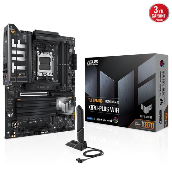 ASUS TUF GAMING X870-PRO WIFI7 W NEO AMD X870 Anakart - AM5, DDR5 9600 MHz, 4xM.2, USB4, WiFi 7, 5Gb LAN, ATX