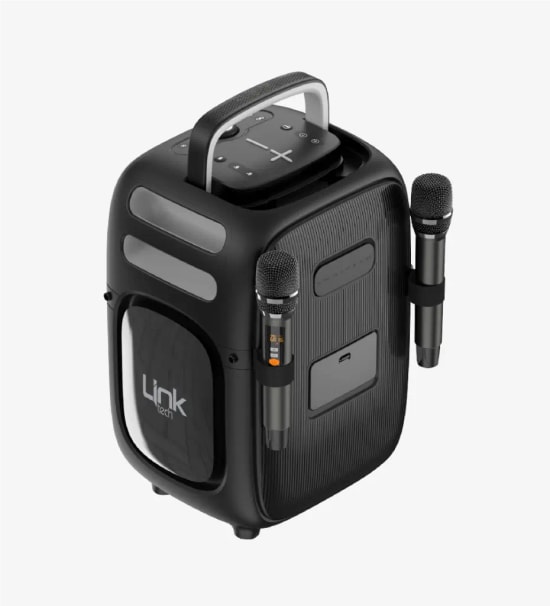 Linktech M427 Premium Çift Mikrofonlu 650W Ekstra Bas Bluetooth Hoparlör - Auracast/TWS, RGB, USB, SD Kart, AUX, IPX5