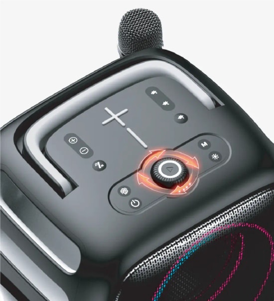 Linktech M427 Premium Çift Mikrofonlu 650W Ekstra Bas Bluetooth Hoparlör - Auracast/TWS, RGB, USB, SD Kart, AUX, IPX5