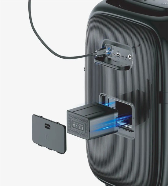 Linktech M427 Premium Çift Mikrofonlu 650W Ekstra Bas Bluetooth Hoparlör - Auracast/TWS, RGB, USB, SD Kart, AUX, IPX5