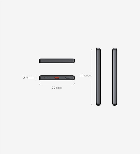 LinkTech WP15 Premium 5000mAh 15W Kablosuz Powerbank Siyah - 20W Kablolu Şarj, Ultra İnce, Type-C, (LPP-WP15) 
