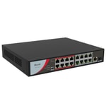 HiLook NS-0318P-130(B) (301801553) 16 Port PoE Switch - 130W, 1GE Uplink, SFP, 250m Mesafe, Metal Kasa, Yönetilemez