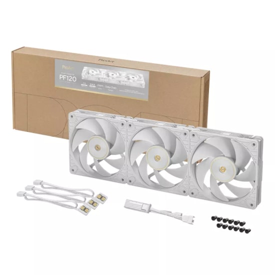 ASUS ProArt PF120 Beyaz Üçlü Kasa Fanı (90DA00M3-B09020) - 3x120mm, PWM, 3000RPM, Yüksek Hava Akışı, Sıvı Soğutma Uyumlu