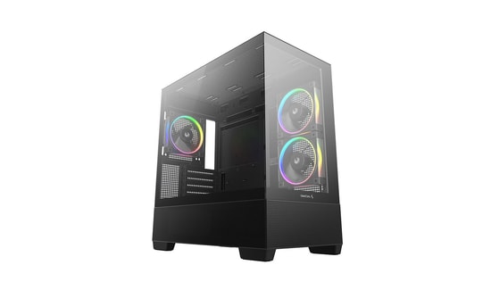 DeepCool CG380-3F Siyah Micro-ATX Oyuncu Kasası - 3x ARGB Fan, Mesh Panel, Temperli Cam, USB 3.0, Type-C