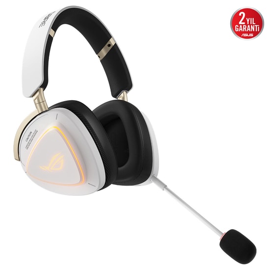 ASUS ROG Delta II KJP Beyaz Kablosuz Oyuncu Kulaklığı (90YH04C0-BHUA10) - 2.4GHz, Bluetooth, DFlow Audio, Geniş Bant