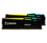 Kingston Fury Beast 64GB (2x32GB) 6000MHz DDR5 RGB Ram (KF560C30BBEAK2/64) - CL30, Siyah Soğutuculu, 1.4V, EXPO Destekli