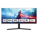 Aiwa 34" MP3424-Y 4K 165Hz 1ms Curved Oyuncu Monitörü - 3440x1440, 2xHDMI, 2xDP, MM, Hoparlör, DP Kablo, Vesa