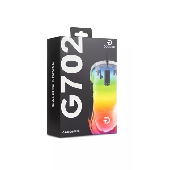 Hadron Nodar Good Pro G702 Şeffaf Oyuncu Mouse (NT-116910) - 7200 DPI, 1000Hz RGB, 6 Tuşlu, Ergonomik Tasarım