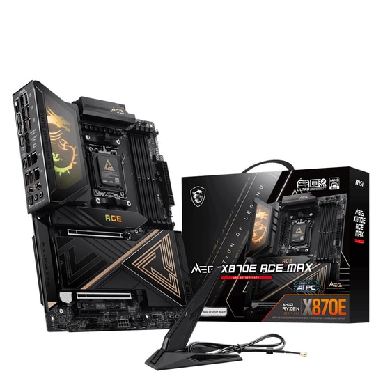 MSI MEG X870E ACE MAX Amd AM5 ATX Anakart - DDR5 8400MHz (OC), USB 40Gbps, 5xM.2, HDMI, 2xType-C, DP, 10G+5G LAN, WiFi 7