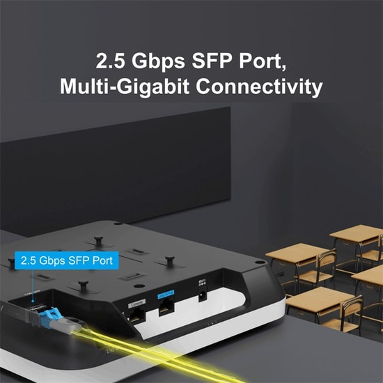 RUIJIE RG-AP820-L(V3) Wi-Fi 6 AX3000 İç Ortam Access Point - 2.5Gbps LAN, SFP, PoE, 3000Gbps, Dual-Band, Bluetooth 5.1