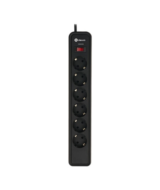 Dexim SP06AG 6 Port Akım Koruyuculu Siyah Priz (DCP006) - Topraklama, 1.8M Kablo, Dalgalanma Koruması, 2400W