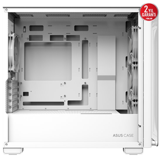 ASUS A23 Plus Beyaz mATX PC Kasası (90DC00K3-B19010) - 360mm Radyatör, 380mm Ekran Kartı, Gizli Konnektör, 4x ARGB Fan