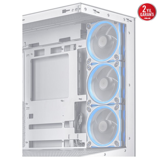 ASUS A31 PLUS Beyaz mATX Kasa (90DC00R3-B19000) - Gizli Konnektör, 360mm Radyatör, 380mm GPU Uyumlu, 4x ARGB Fan