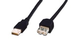 Digitus USB 2.0 Siyah 1.8 Metre Uzatma Kablosu (AK-300202-018-S) - USB A Erkek/Dişi, AM/F Tipi, Tak Çalıştır, 480Mbps