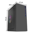 AZTECH AZTB02600 Titan 600W Siyah Micro ATX Kasa - Siyah, USB 2.0, 2xUSB 3.0, 1x12cm Fanlı, 2x3.5 2x2.5 Yuva, PSU Dahil