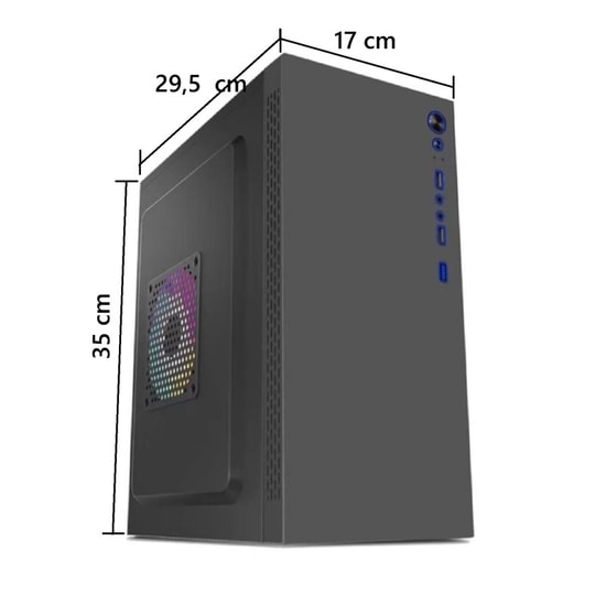 AZTECH AZTB02600 Titan 600W Siyah Micro ATX Kasa - Siyah, USB 2.0, 2xUSB 3.0, 1x12cm Fanlı, 2x3.5 2x2.5 Yuva, PSU Dahil