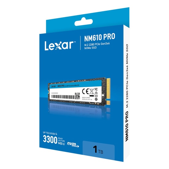 Lexar NM610PRO 1TB M.2 PCIe Gen3x4 NVMe SSD (LNM610P001T-RNNNG) - 3300MB/s Okuma / 2600MB/s Yazma, NVMe 1.4