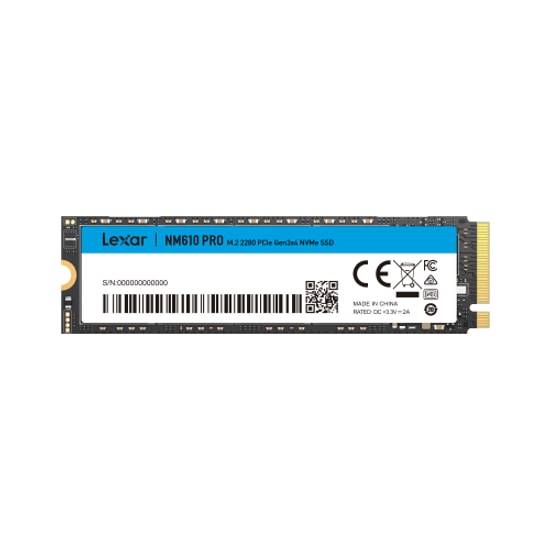LEXAR NM610PRO 500GB PCIe Gen3x4 NVMe M.2 SSD (LNM610P500G-RNNNG) - 3300MB/s Okuma / 1700MB/s Yazma, TLC NAND