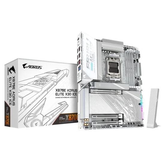 Gigabyte X870 AORUS ELITE X3D ICE AM5 DDR5 ATX Anakart - PCIe 5.0, Wi-Fi 7, 2x USB4, 4x M.2, HDMI, 5G LAN, Bluetooth 5.4