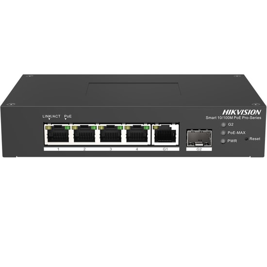 Hikvision DS-3T1306P-SI/HS Smart Endüstriyel PoE Switch - 4x100Mbps PoE+, 60W PoE Bütçe, 1xGb SFP+1xGb RJ45 Uplink