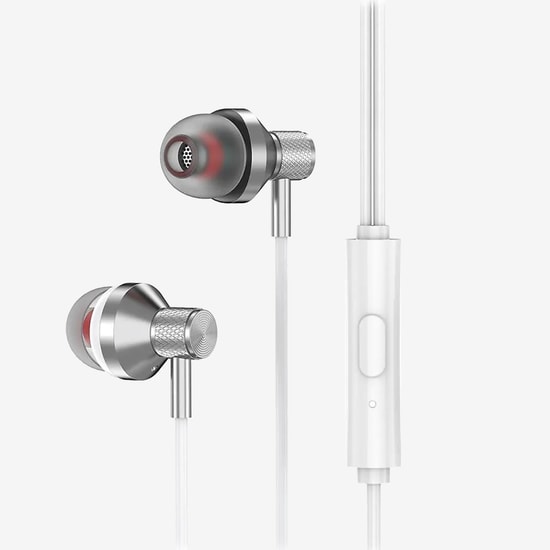 LinkTech H28 Manyetik Kulak İçi Mikrofonlu Kablolu Beyaz Kulaklık (LHF-H28) - HD Ses, 3.5mm Jak Giriş, Gürültü Engelleme