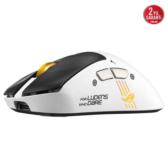 ASUS ROG Keris II Origin KJP Beyaz Kablosuz Oyuncu Mouse - 42000 DPI, RGB, Hafif Tasarım, Micro Switch, 90MP04L0-BMUA10