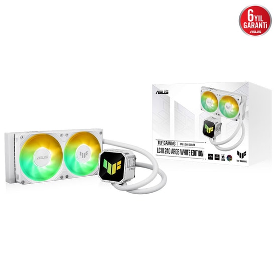 ASUS TUF Gaming LC III 240 ARGB Beyaz Sıvı Soğutucu (90RC01J2-B0EAY0) - 2x120mm Fan, Aura Sync, 6 Yıl Garanti
