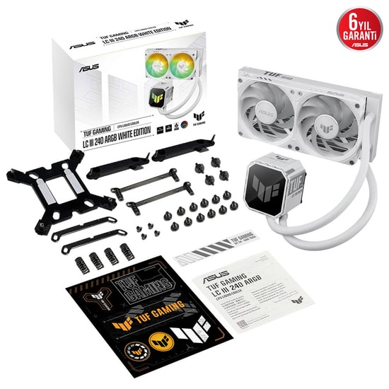 ASUS TUF Gaming LC III 240 ARGB Beyaz Sıvı Soğutucu (90RC01J2-B0EAY0) - 2x120mm Fan, Aura Sync, 6 Yıl Garanti
