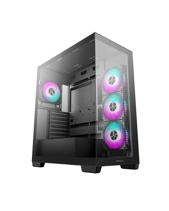 DeepCool CG580-4F Siyah Mid-Tower ATX Oyuncu Kasası - 4x Fan, Temperli Cam, 360mm Radyatör Desteği, Geniş İç Hacim