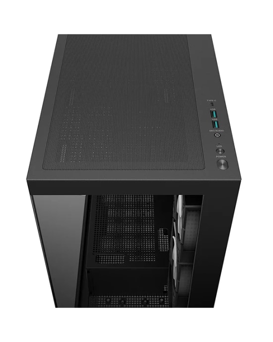 DeepCool CG580-4F Siyah Mid-Tower ATX Oyuncu Kasası - 4x Fan, Temperli Cam, 360mm Radyatör Desteği, Geniş İç Hacim