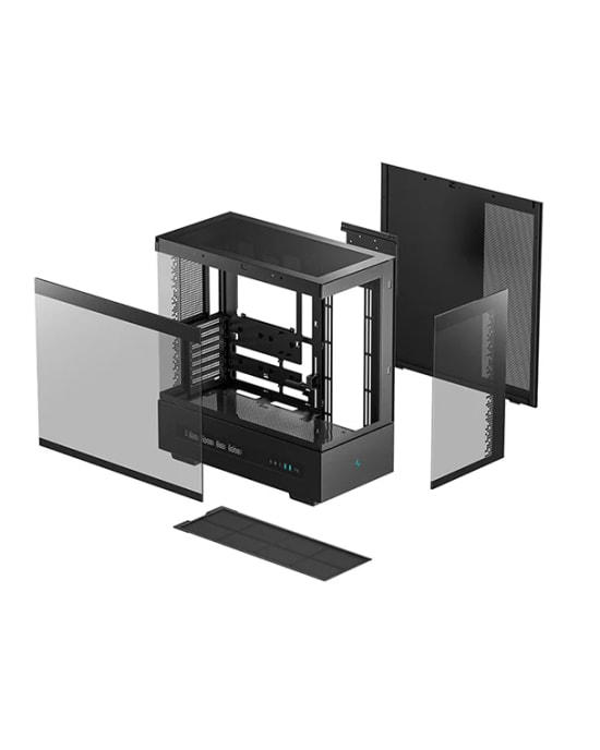 DeepCool CH690-DIGITAL Siyah Mid-Tower ATX Kasa - Dijital Ekran, Geniş İç Hacim, Hava ve Sıvı Soğutma Desteği, Cam Panel