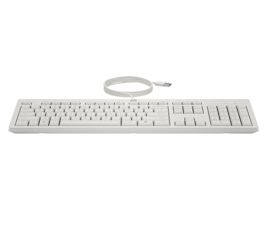 HP 225 Kablolu Beyaz Klavye ve Mouse Seti (AW5S6AA) - USB-A, 1.8m Kablo, Tak Çalıştır, Ayaklı, Kolay Temizlenebilir